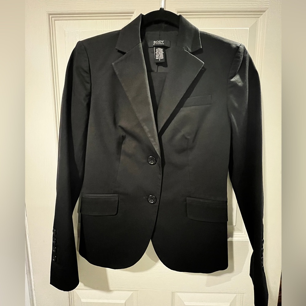 Body By Victoria Secret Black Blazer and Matching Skirt